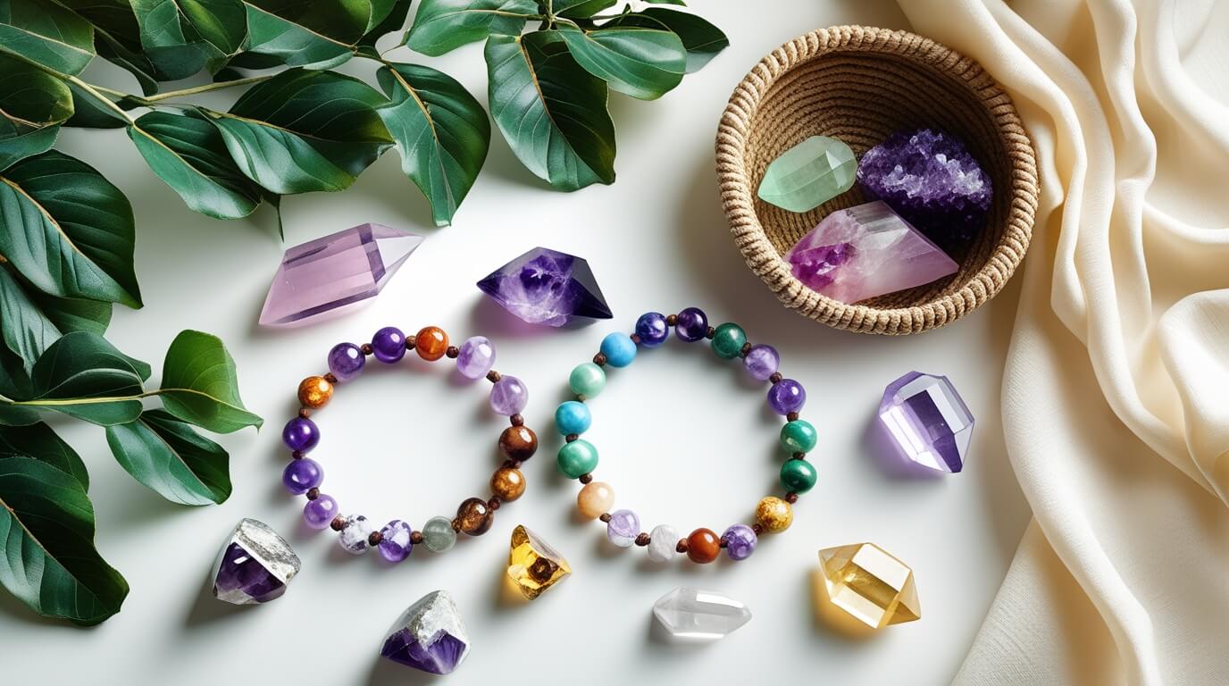 Bracelets de cristaux de guérison pour soulager le stress : retrouvez calme et sérénité